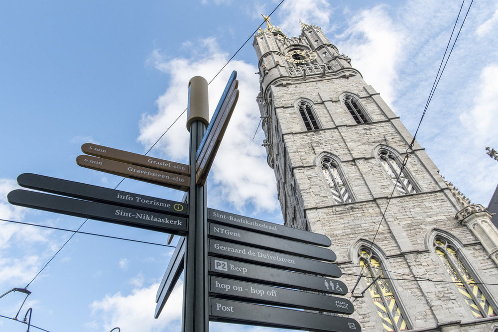 Nieuwe bewegwijzering voetgangers in Gentse binnenstad