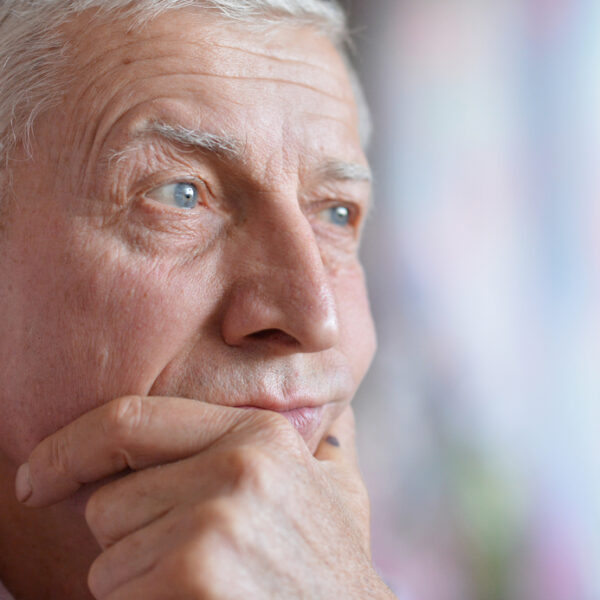 close-up of elderly man