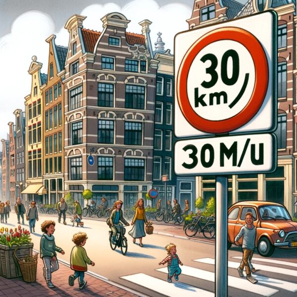 Amsterdam schakelt terug naar 30 km/u als…
